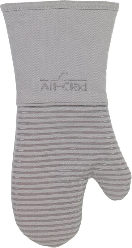 Single All-Clad Premium Silicone Oven Mitt in Titanium Gray, showing textured silicone grip