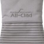 Single All-Clad Premium Silicone Oven Mitt in Titanium Gray, showing textured silicone grip