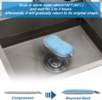 A pack of six CADONO dual-sided non-scratch scrub sponges in grey-blue color, suitable for kitchen cleaning.