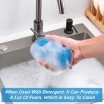 A pack of six CADONO dual-sided non-scratch scrub sponges in grey-blue color, suitable for kitchen cleaning.
